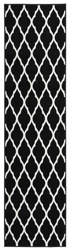 vidaXL Passadeira 100x500 cm polipropileno preto e branco