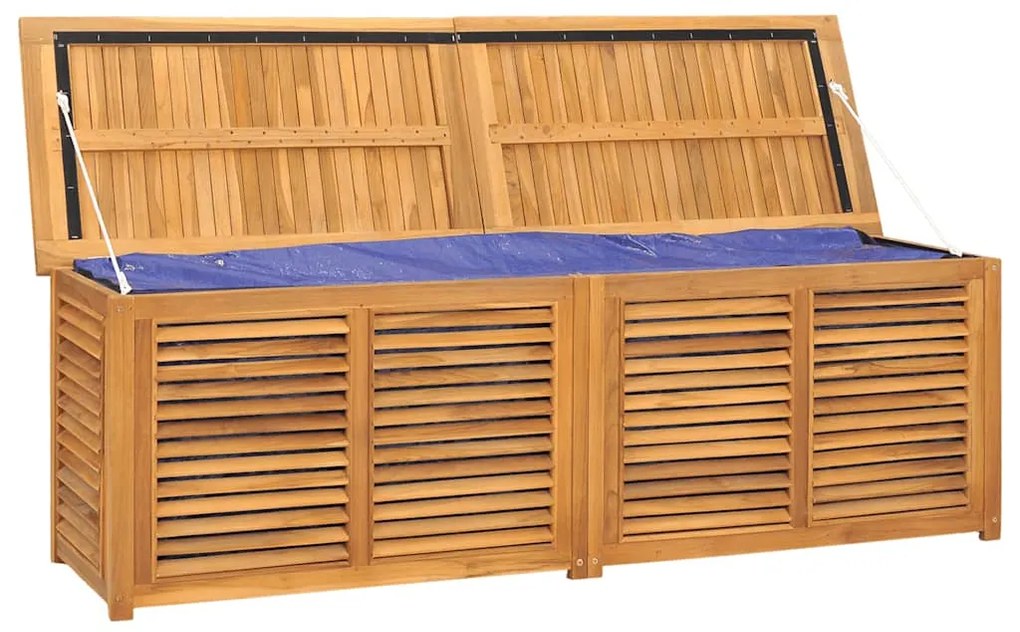 Caixa de arrumação para jardim com saco 175x50x55cm teca maciça