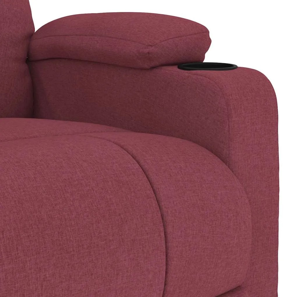 Poltrona de massagens elétrica reclinável tecido vermelho tinto