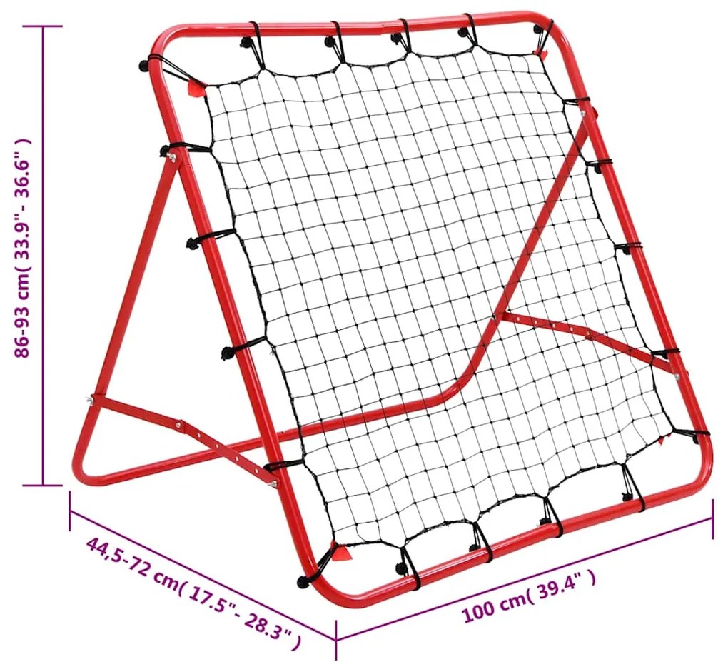 Rede de ressalto para futebol ajustável 100 x 100 cm