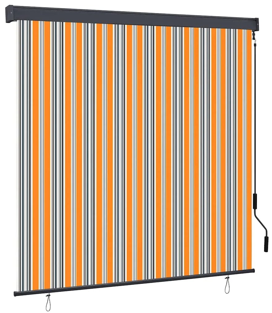 vidaXL Estores de rolo Amarelo e Azul 180 x 250 cm Tecido e Alumínio