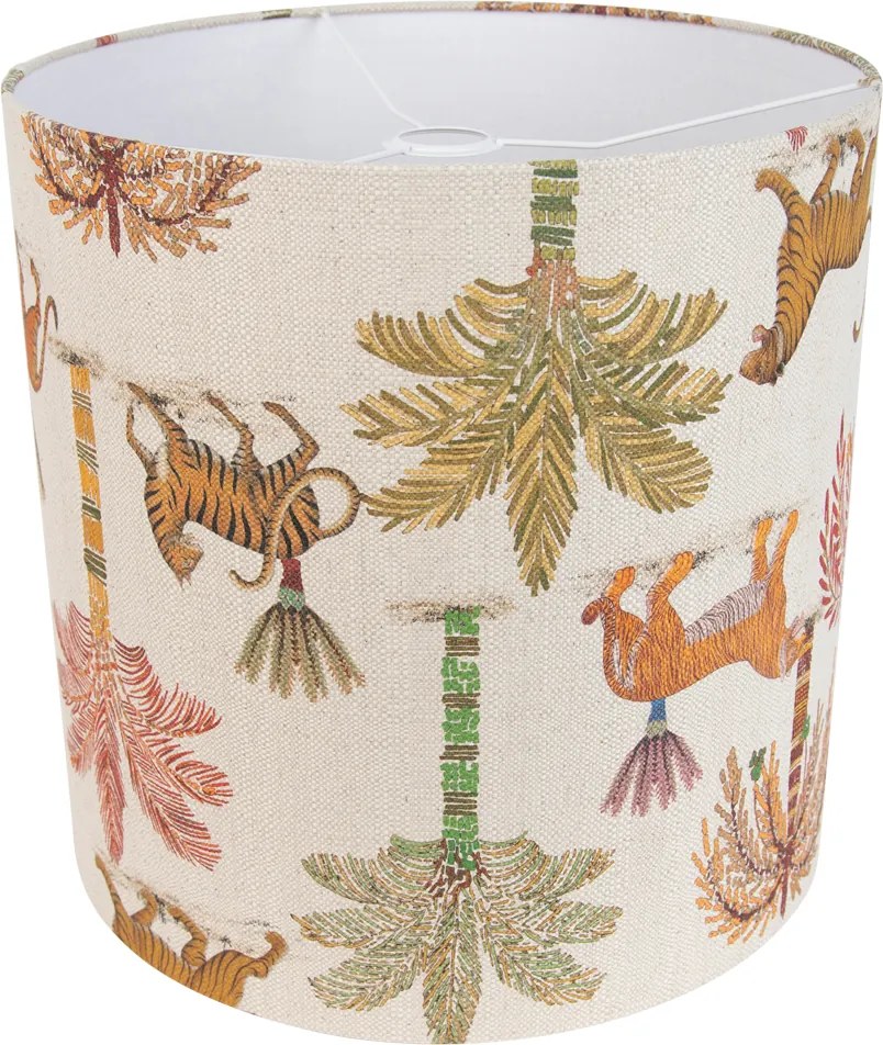 Abajur de tecido multicolorido com estampado de animais 40/40/40