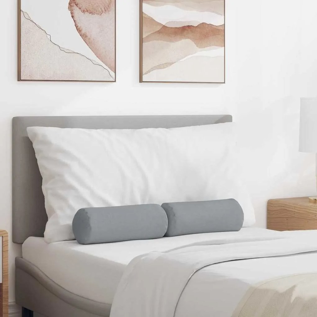 vidaXL Almofadas de Apoio 2 pcs Cinzento-claro Ø 15 x 40 cm tecido