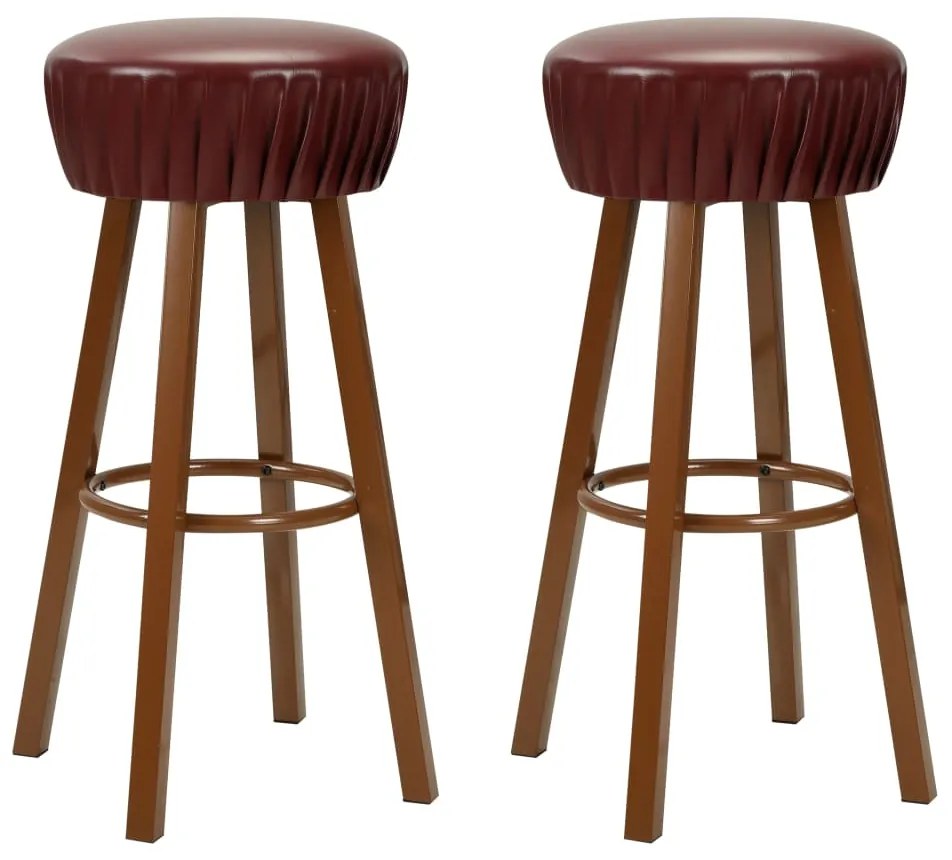 246731 vidaXL Bancos de bar 2 pcs couro artificial castanho