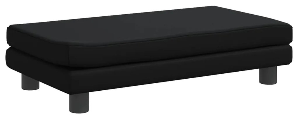 Sofá infantil c/ apoio pés 100x50x30 cm couro artificial preto