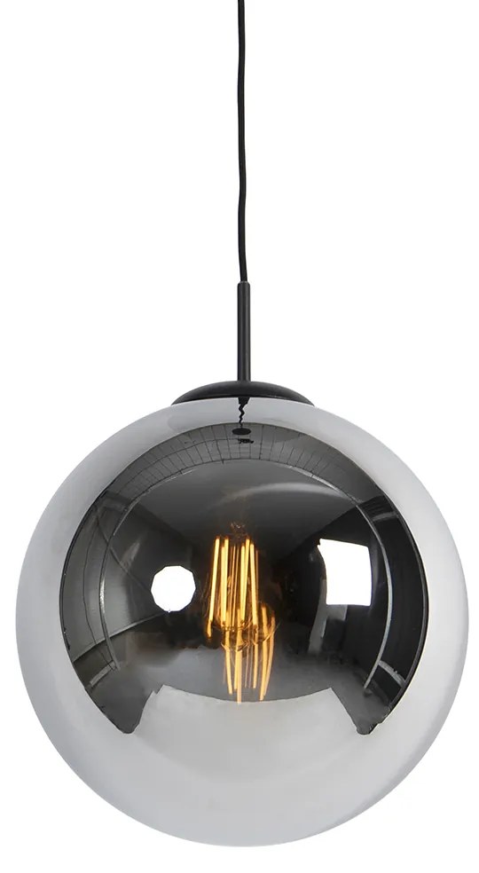 Candeeiro de suspensão inteligente preto com vidro fumê 30 cm incl. Wifi ST64 - Pallon