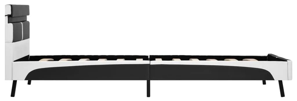 Estrutura de cama c/ LED 90x200 cm couro artificial cinzento