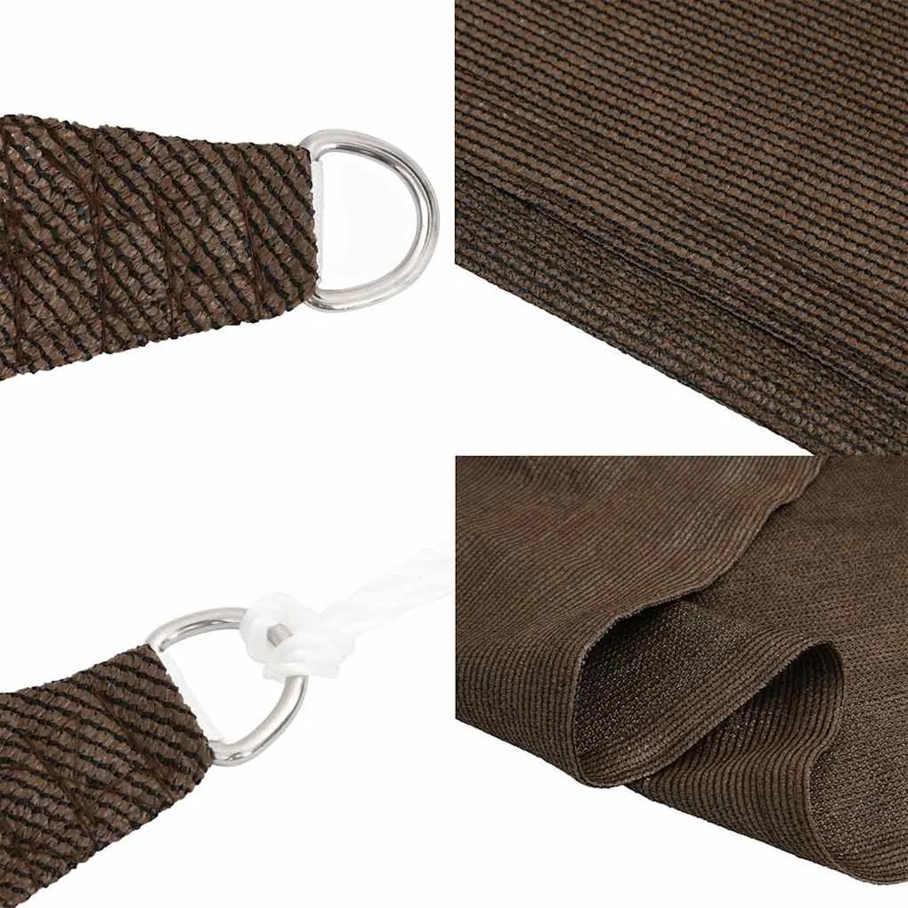 Para-sol estilo vela trapézio 160 g/m² 4/5x4 m PEAD castanho
