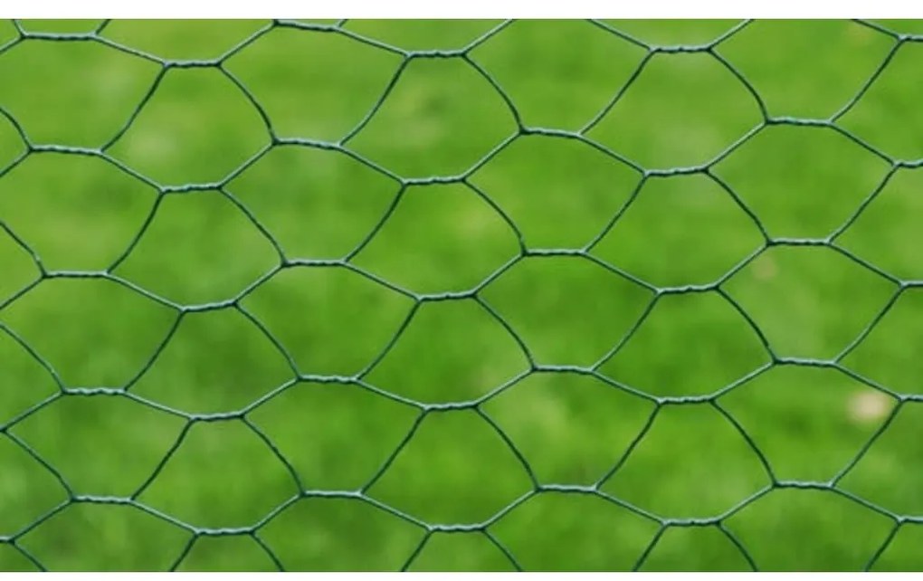 Cerca de arame galinheiro c/ revestimento em PVC 25x0,75m verde