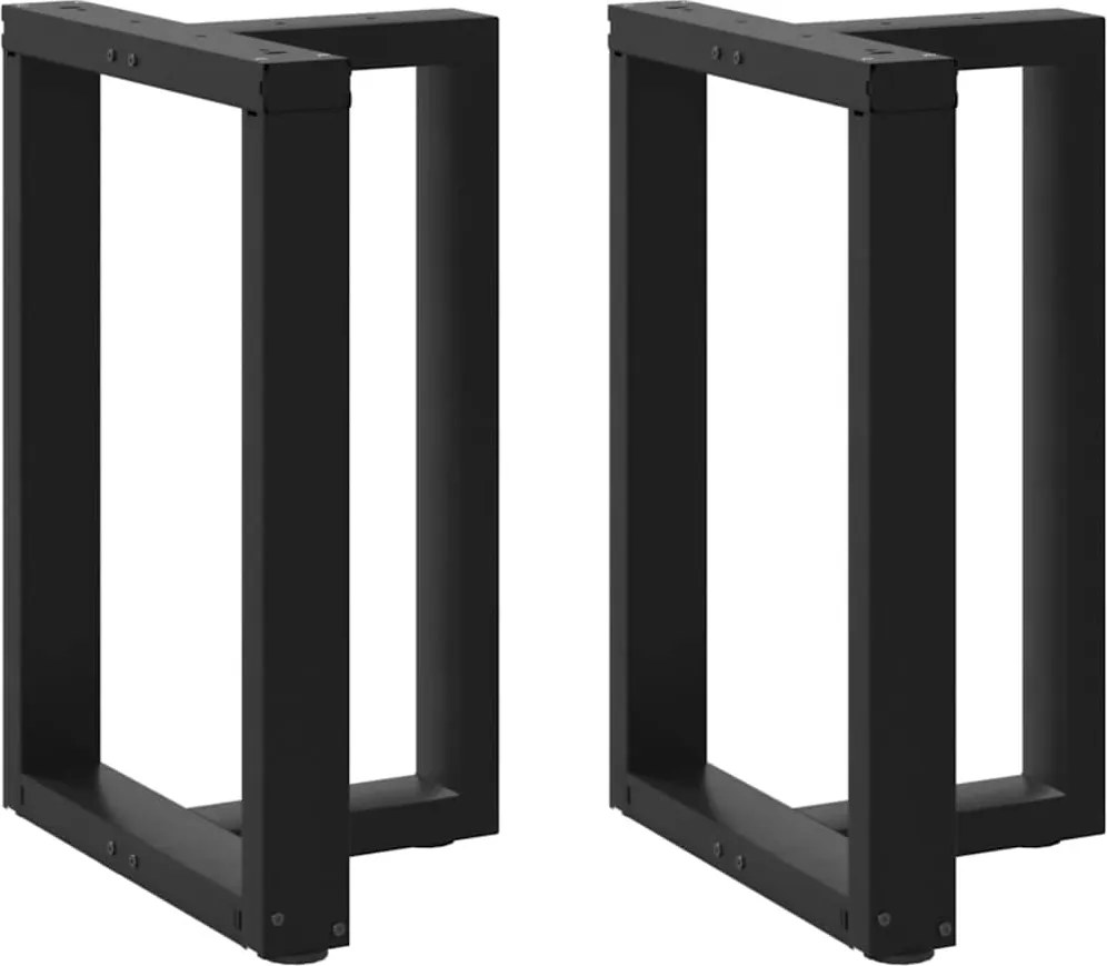 vidaXL Pés de mesa de jantar em forma de T, 2 peças, preto, 60x35x(72-73) cm, aço
