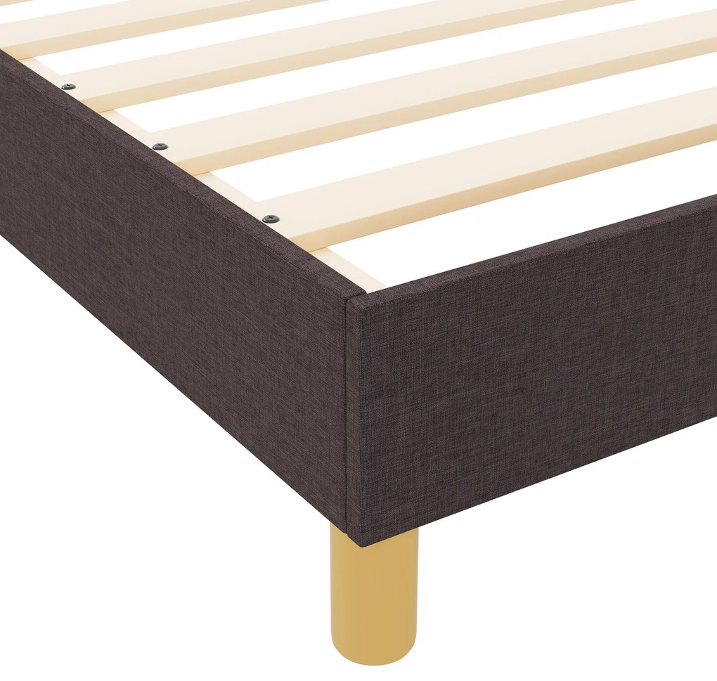 Cama vidaXL Marrom Escuro 120x200 cm Tecido
