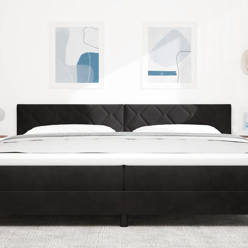 Cabeceira vidaXL Design Blocos de Diamante Preto 200 cm Veludo