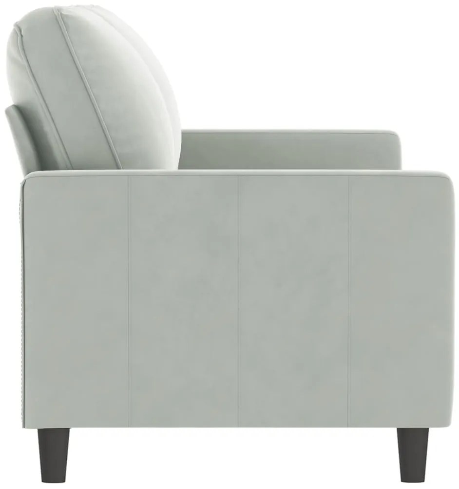 Sofá de 2 lugares 140 cm veludo cinza-claro
