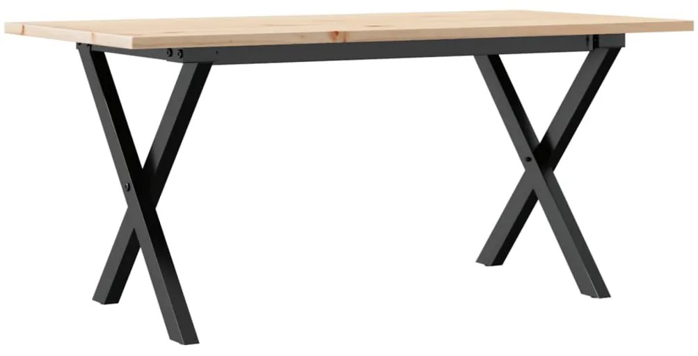 Mesa de centro estrutura em X 100x50x45cm pinho e aço
