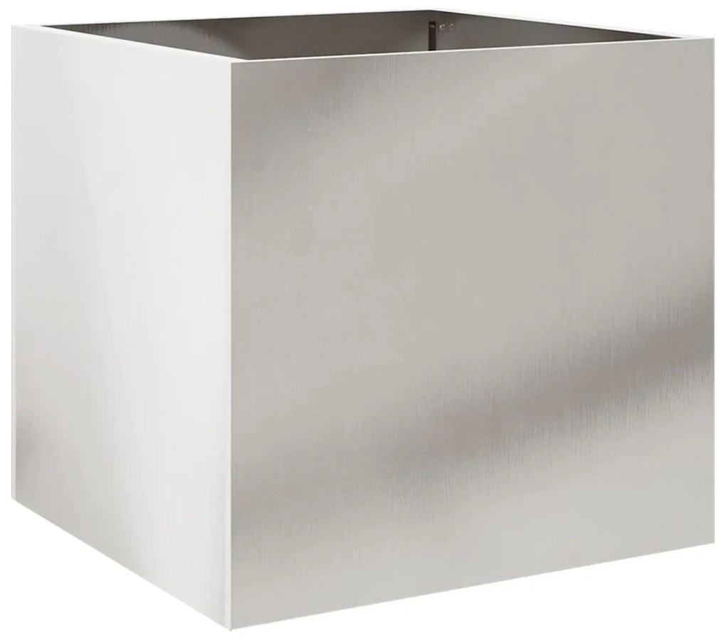 Vaso/floreira 42x40x39 cm aço inoxidável prateado