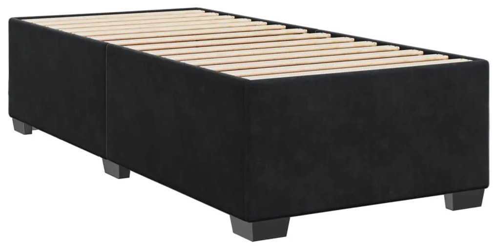 Estrutura de cama 90x190 cm veludo preto