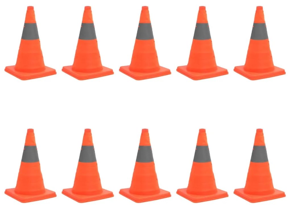 150950 vidaXL Cones de sinalização pop-up 10 pcs 42 cm