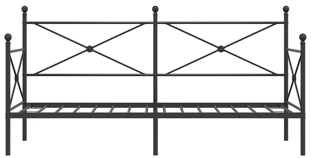 Cama de Dia sem Colchão 90x200 cm aço preto