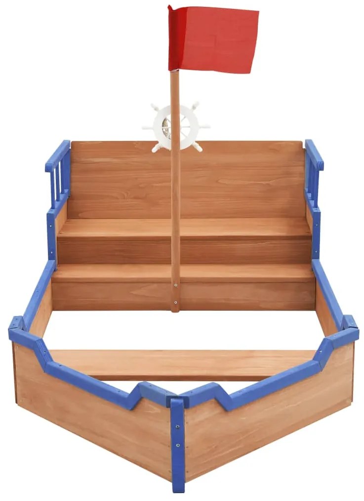 Caixa de areia navio pirata 190x94,5x101 cm madeira de abeto