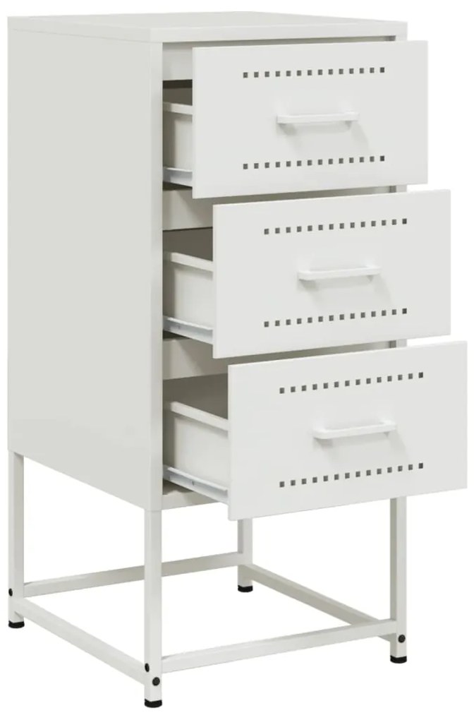 Mesas de cabeceira 2 pcs 36x39x78 cm aço branco