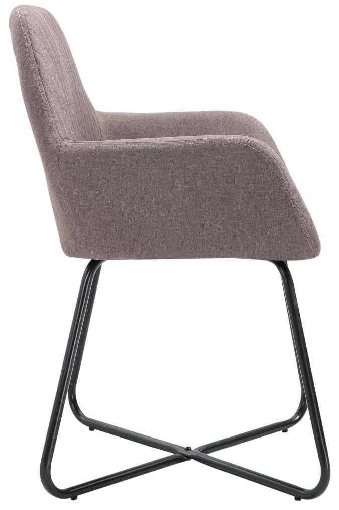 Cadeiras de jantar 2 pcs tecido cinzento-acastanhado