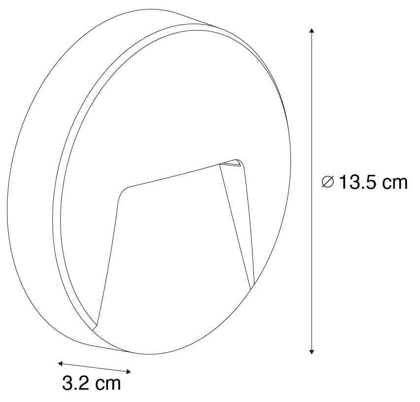 Conjunto de 2 Lâmpadas de Parede Exteriores Redondas Pretas c/ LED IP65 - Gem