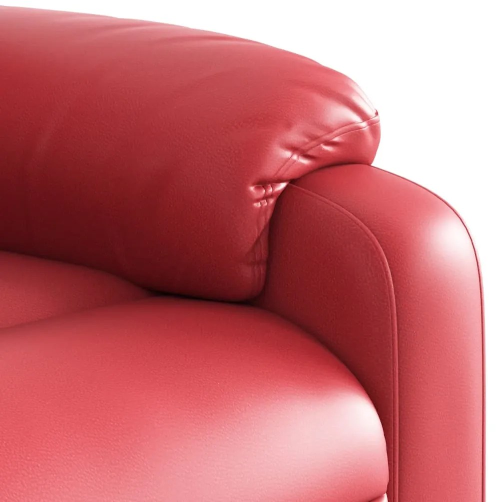 Poltrona de massagens reclinável couro artificial vermelho