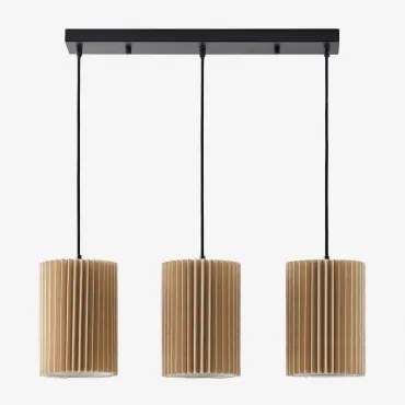 Lâmpada De Teto Suspensa Em Linho E Metal Com 3 Pontos De Luz Quintelia Crema Linho - Sklum