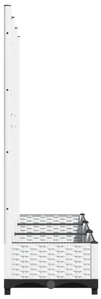 Vaso/floreira jardim c/ treliça 120x40x121,5 cm PP branco