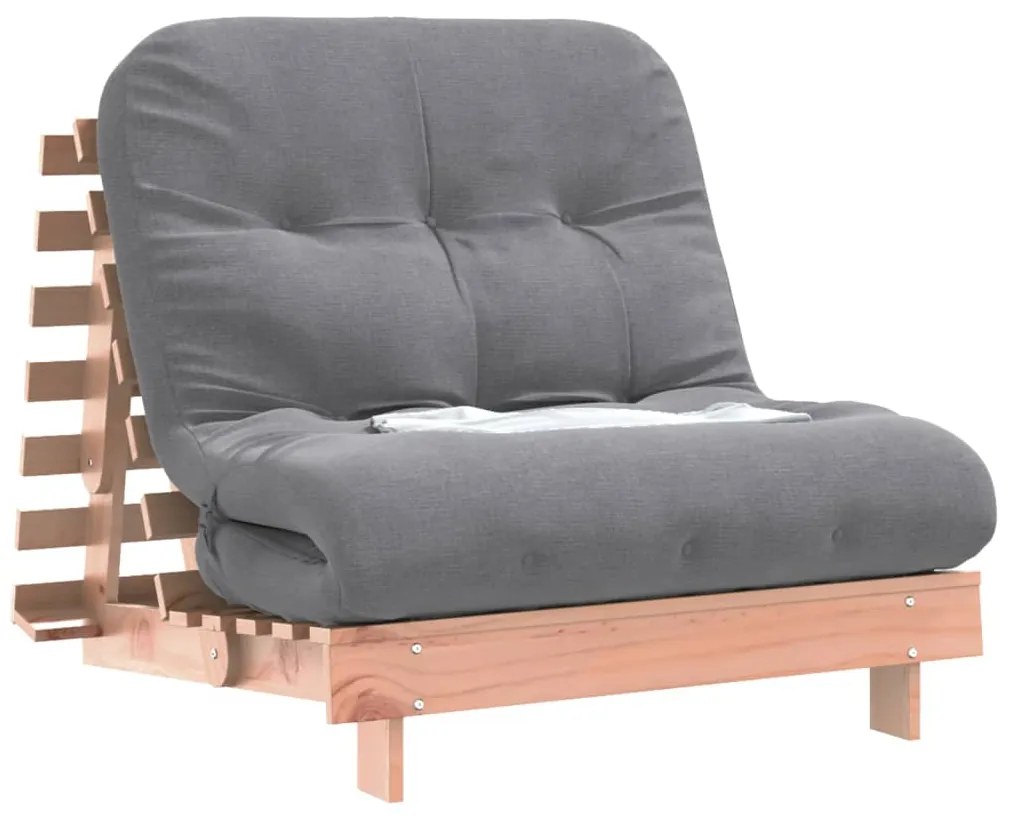 Sofá-cama futon com colchão 80x206x11 cm madeira douglas maciça