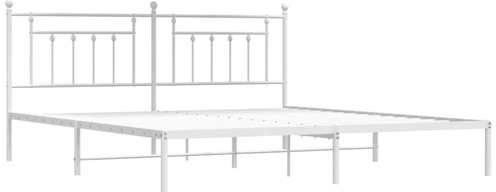 Estrutura de cama com cabeceira 200x200 cm metal branco