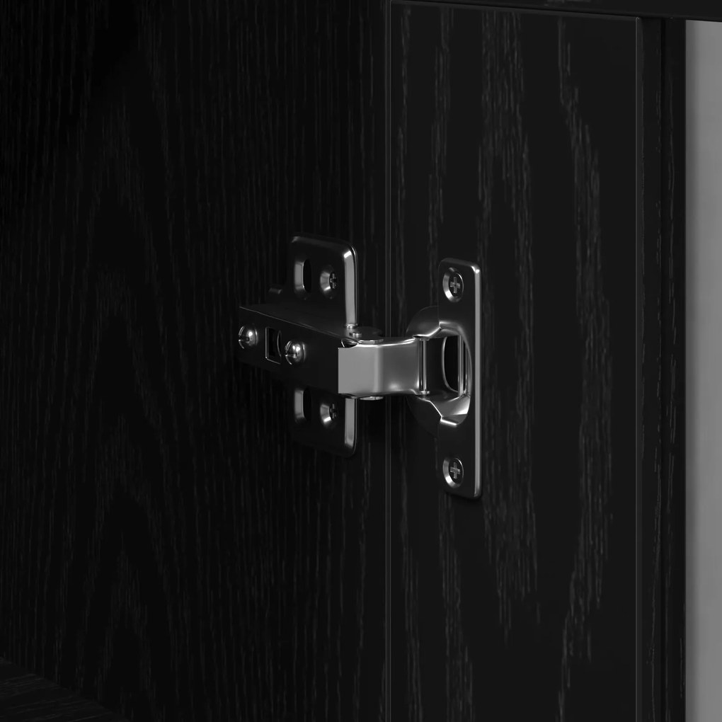 Armário de Parede com Portas de Vidro Carvalho Negro 69.5x34x90 cm