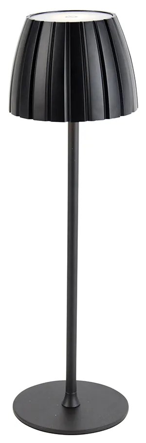 LED Candeeiro de mesa preto regulável em 3 níveis de Kelvin recarregável - Dolce Moderno
