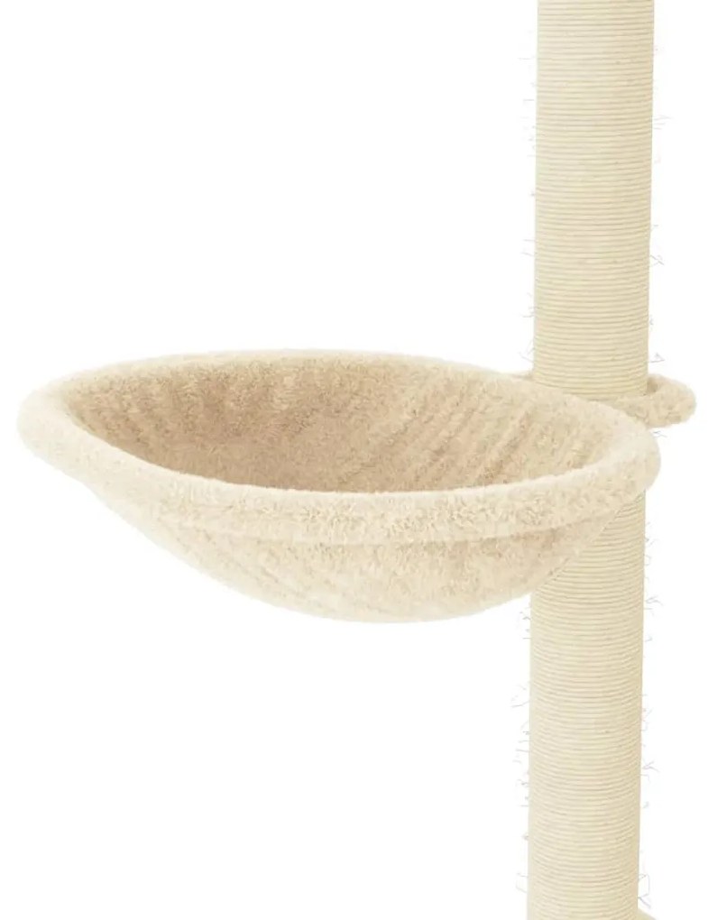 Árvore para gatos c/ postes arranhadores sisal 95 cm cor creme