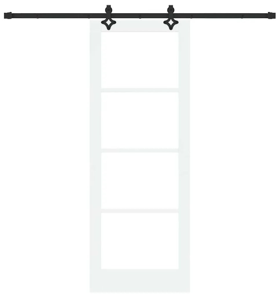 Porta Deslizante vidaXL com Conjunto de Ferragens Branco 78x211 cm Mad