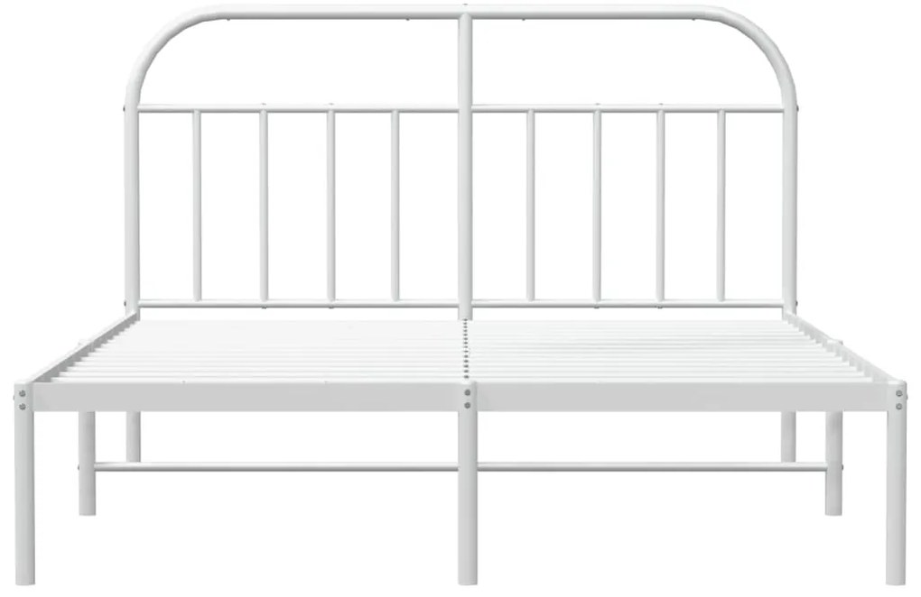 Estrutura de cama com cabeceira 160x200 cm metal branco