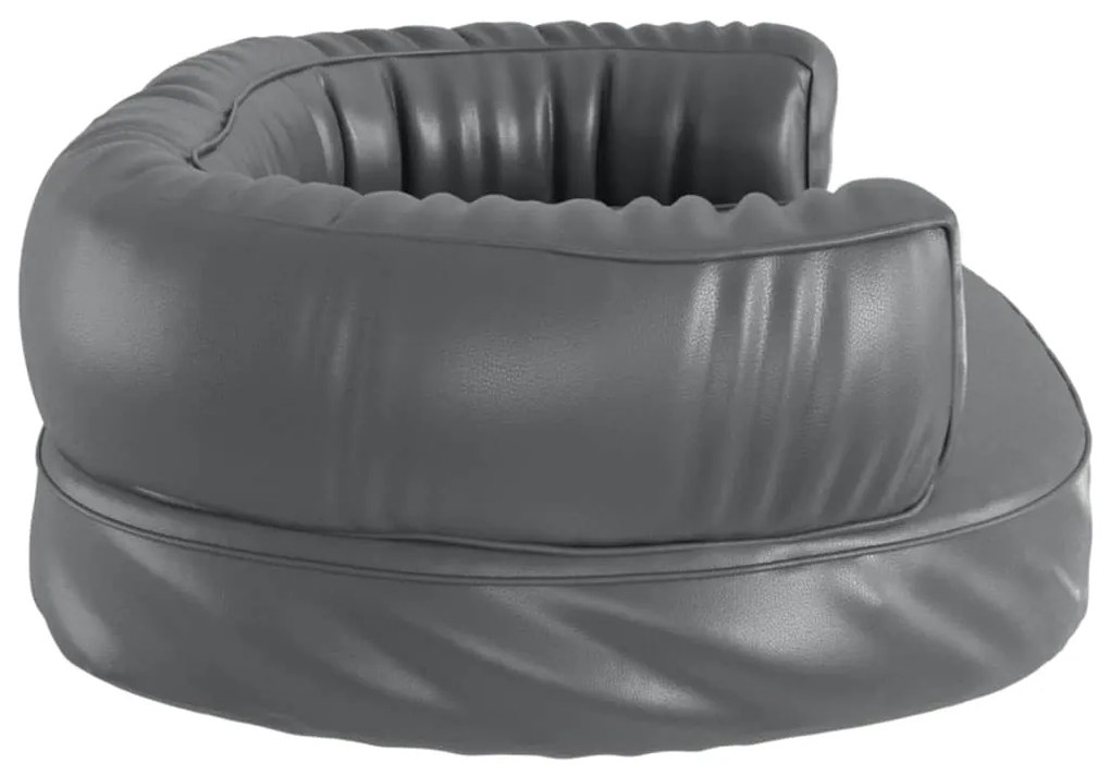 Cama p/ cães espuma ergonómico 60x42 cm couro artificial cinza