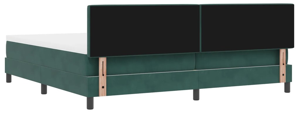 Cama Box com Colchão vidaXL Verde Escuro 200x200 cm Veludo