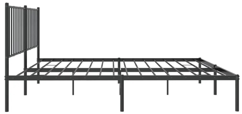 Estrutura de cama com cabeceira 140x200 cm metal preto