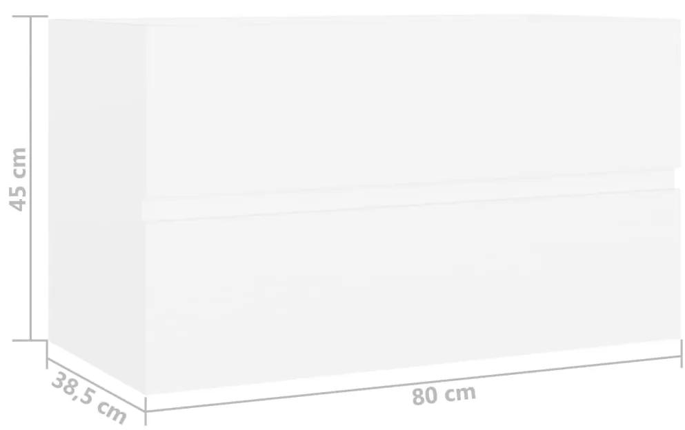 Armário de Parede para Lavatório de 80 cm - Branco - Design Moderno