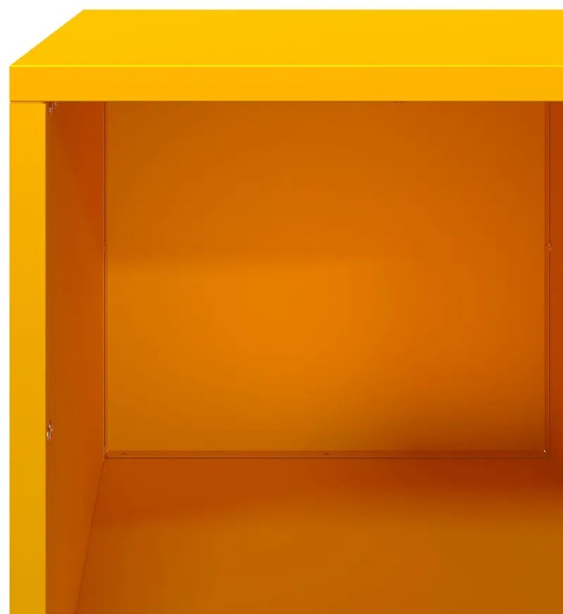 Mesa centro 101,5x50x43,5 cm aço laminado frio amarelo mostarda