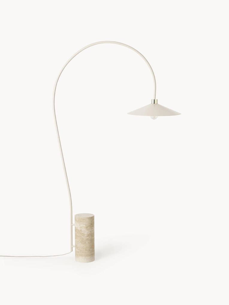 Candeeiro em arco com base de travertino Cora