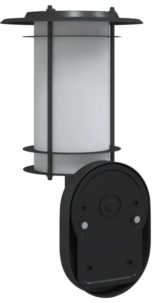 Candeeiro de parede p/ exterior com sensor aço inoxidável preto