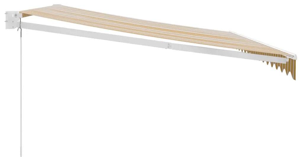 Toldo retrátil 4x3 m tecido e alumínio amarelo e branco