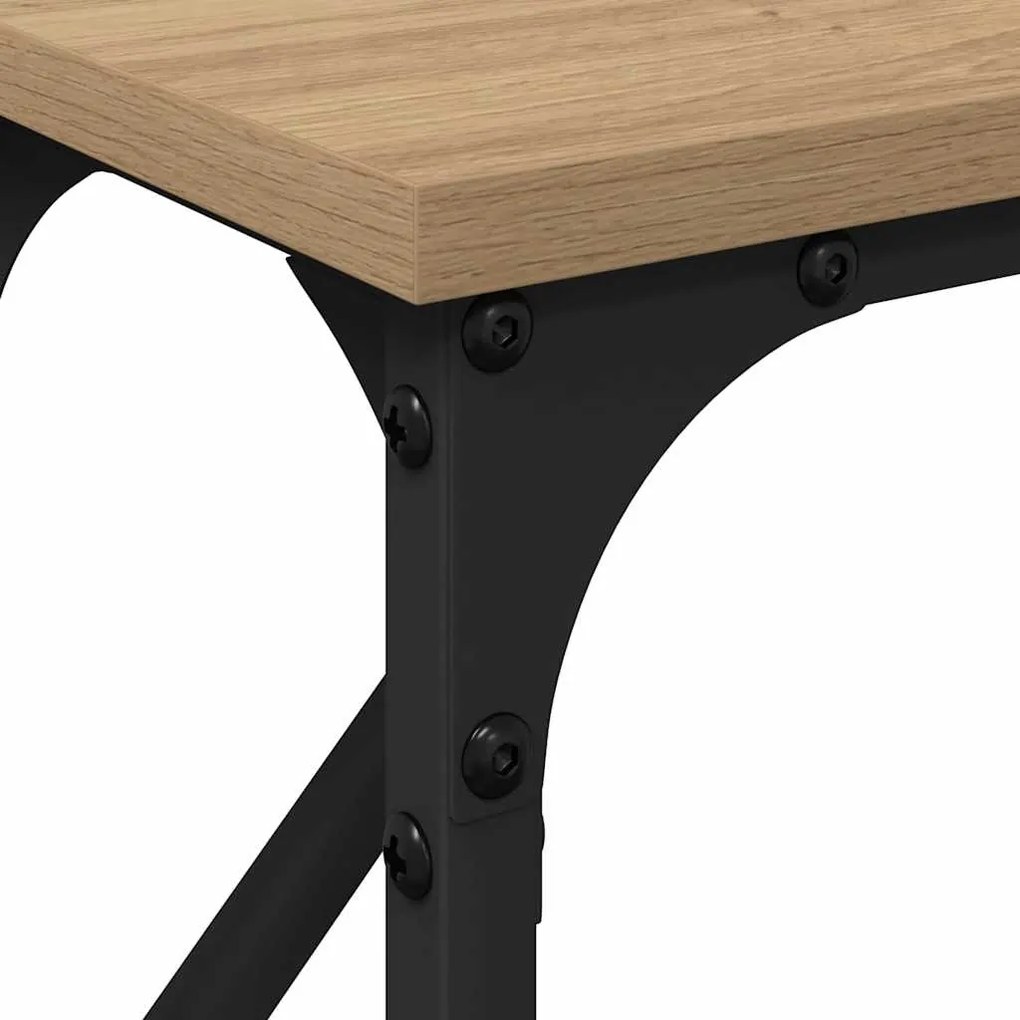 Mesa Consola Carvalho Artesanal 140x23x75 cm Madeira Engenhada
