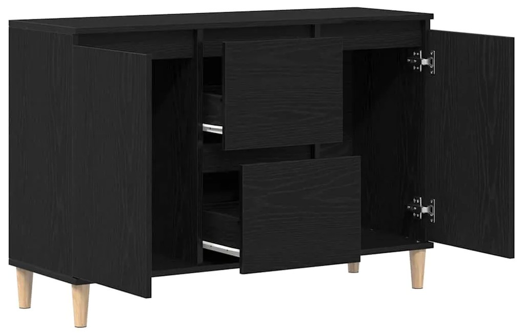 Sideboard vidaXL Carvalho Preto 101x35x60 cm em Madeira de Engenharia
