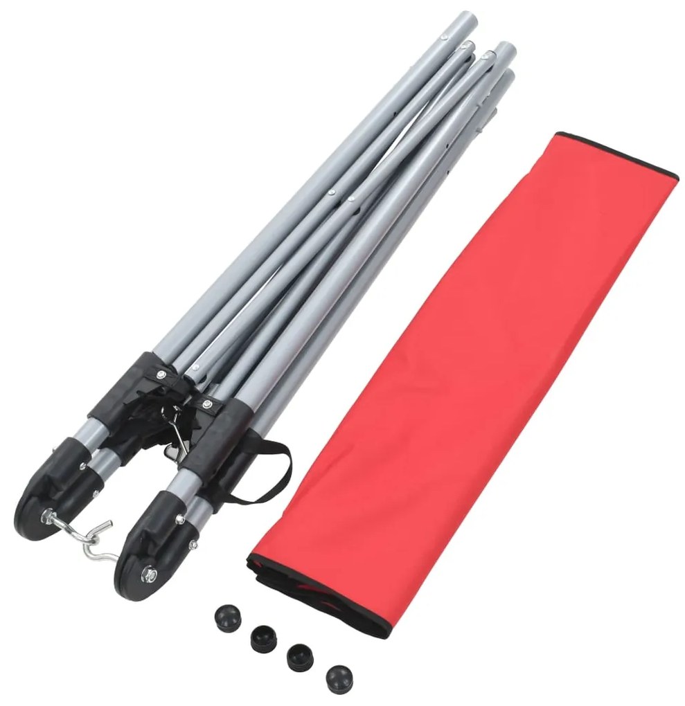 Rede com suporte dobrável vermelho