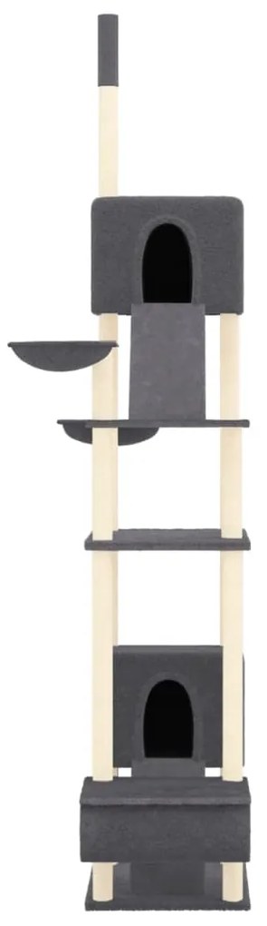 Árvore gatos altura ajustável chão-teto 277-303 cm cinza-escuro