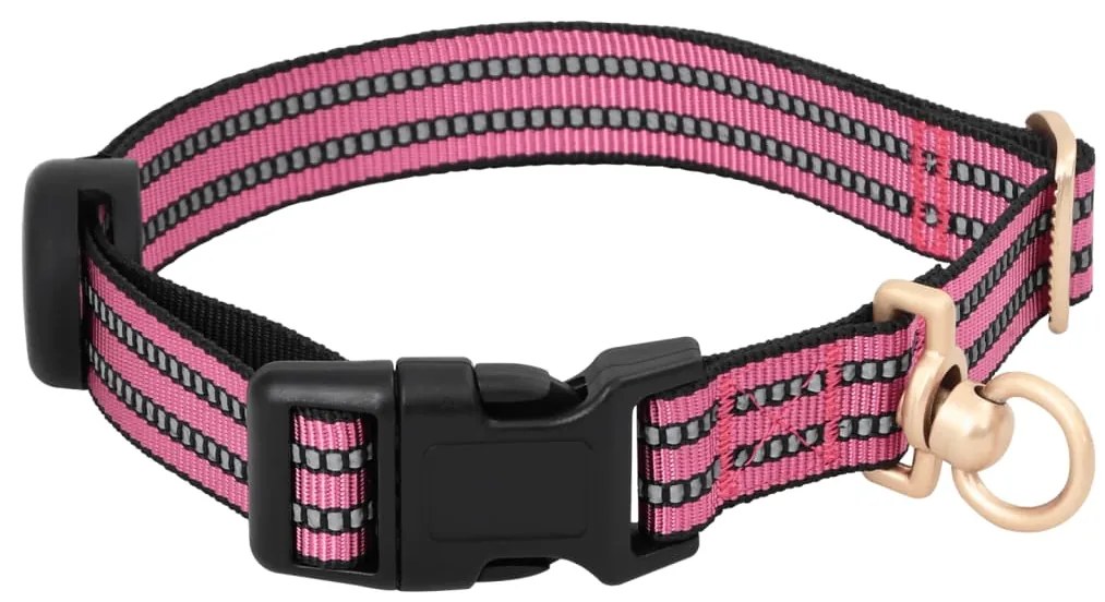 Peitoral para cães com trela e coleira ajustável S rosa