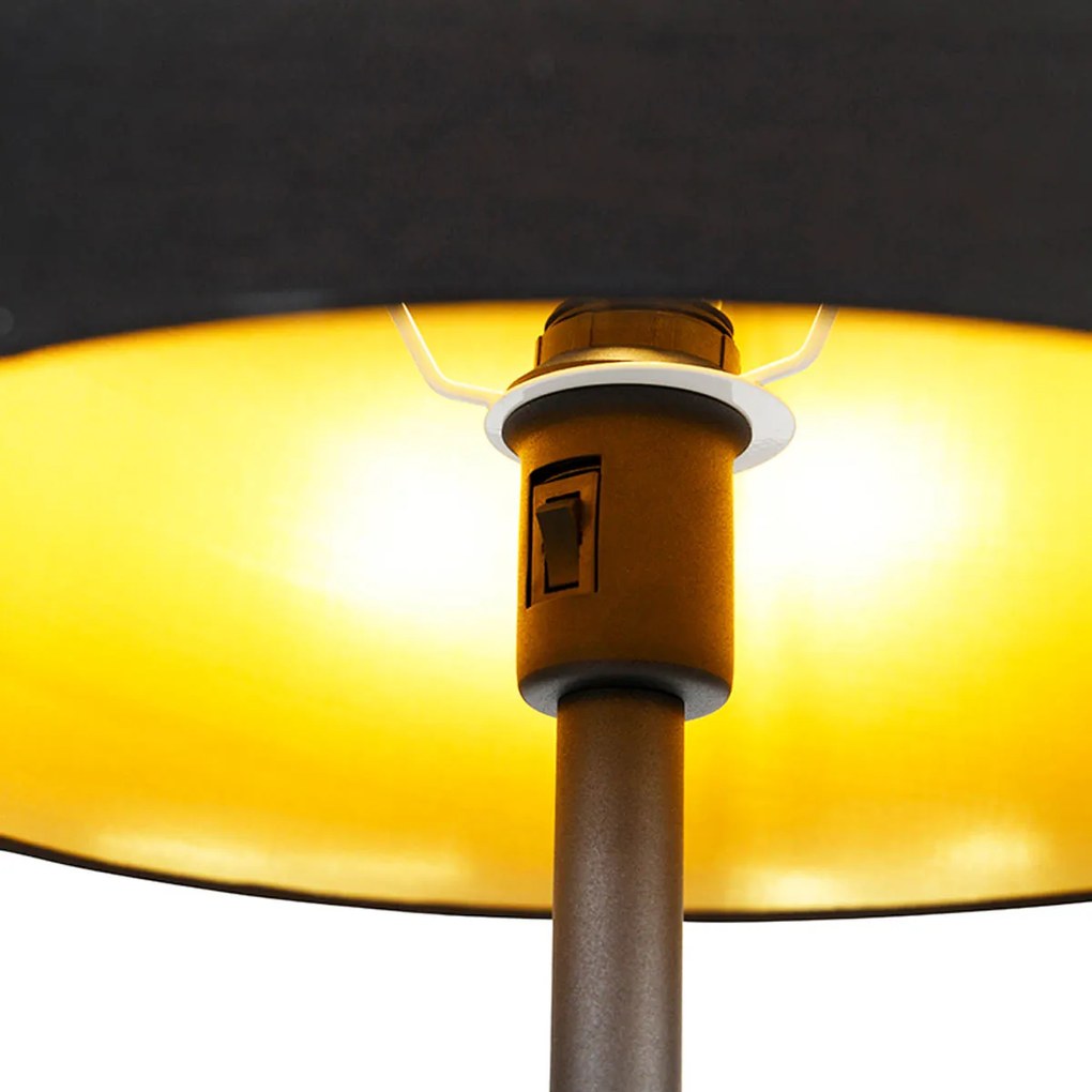 LED Candeeiro de pé inteligente preto com dourado incl. WiFi A60 e E14 - Retro Clássico / Antigo
